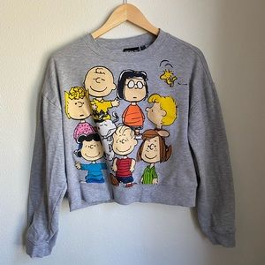 Peanuts Grey Cropped Crewneck